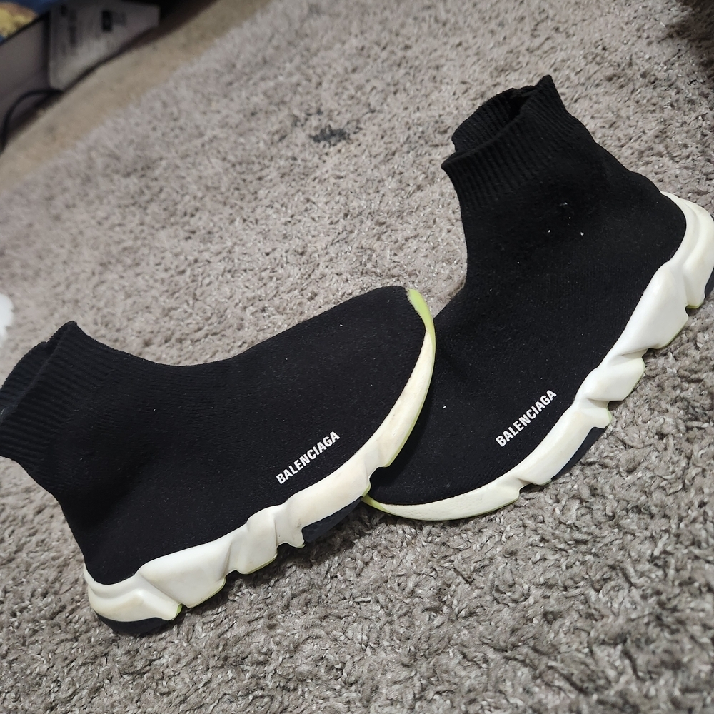 Balenciaga Kids Speed Trainer Sneakers Black USED, NO BOX
